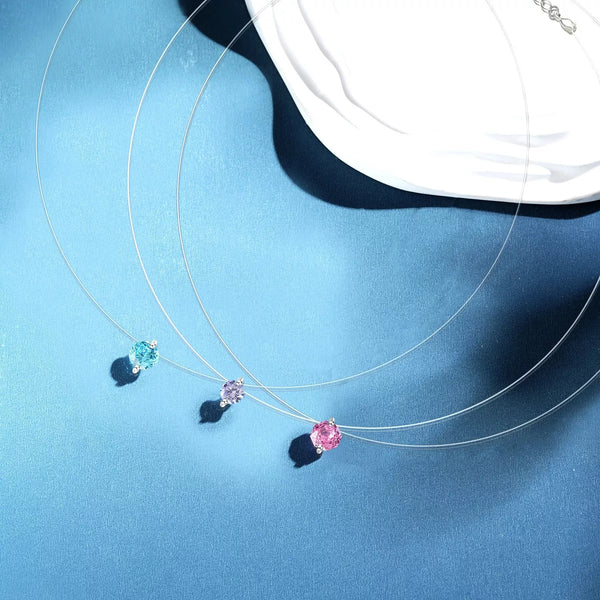 925 Sterling Silver Zircon Pendant Necklace